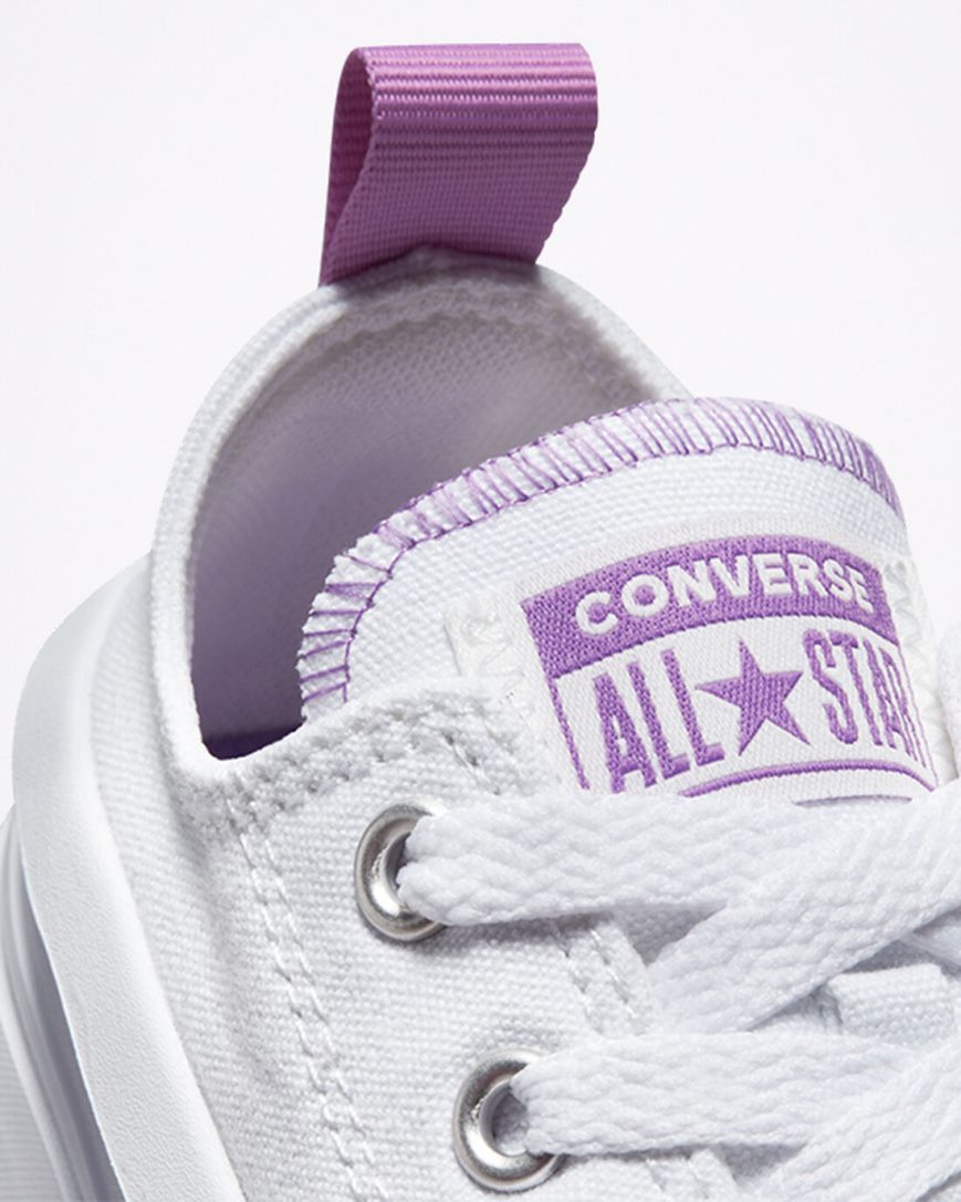 Zapatos Plataforma Converse Chuck Taylor All Star Move Bajas Niña Blancas Moradas Blancas | PE W27540